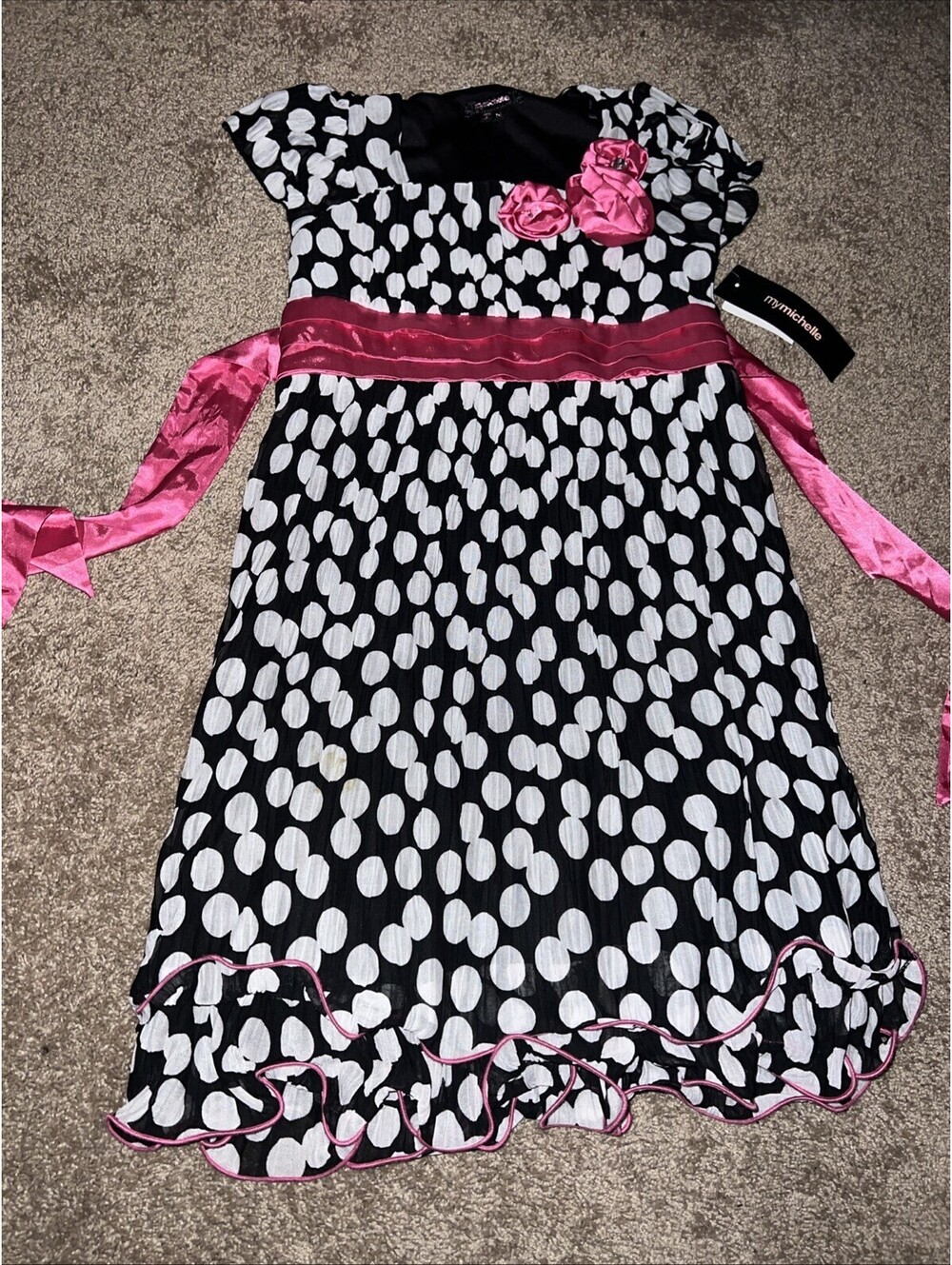 My Michelle Girls Black and White Polka Dot Dress size 14 Party Dress [COPY]